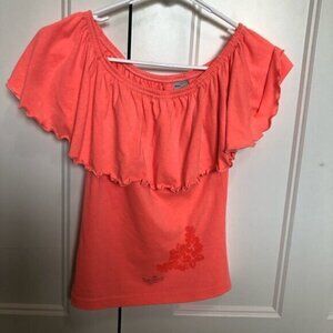 Off-Shoulder Coral Blouse size small NWOT